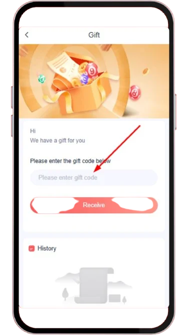 Enter the gift code